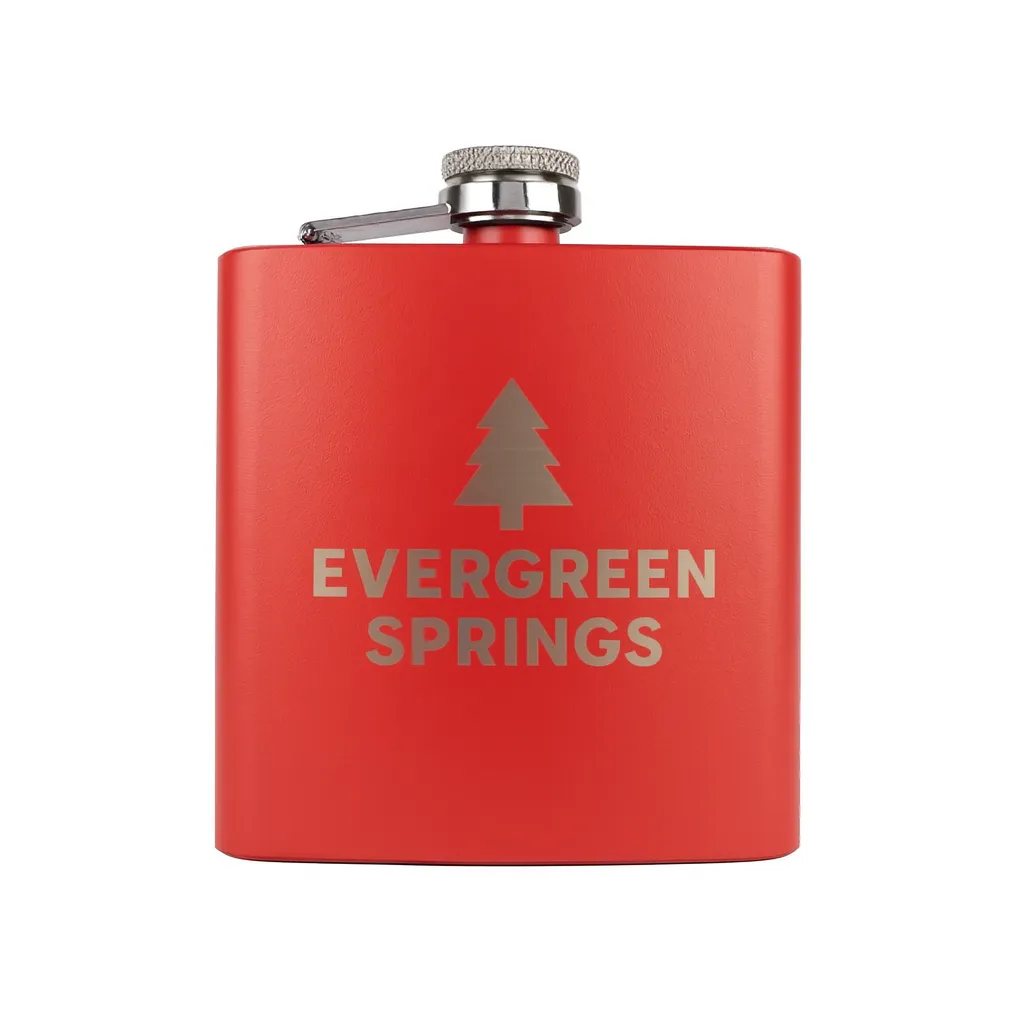 6 oz. Ablaze Red Flask — custom engraved