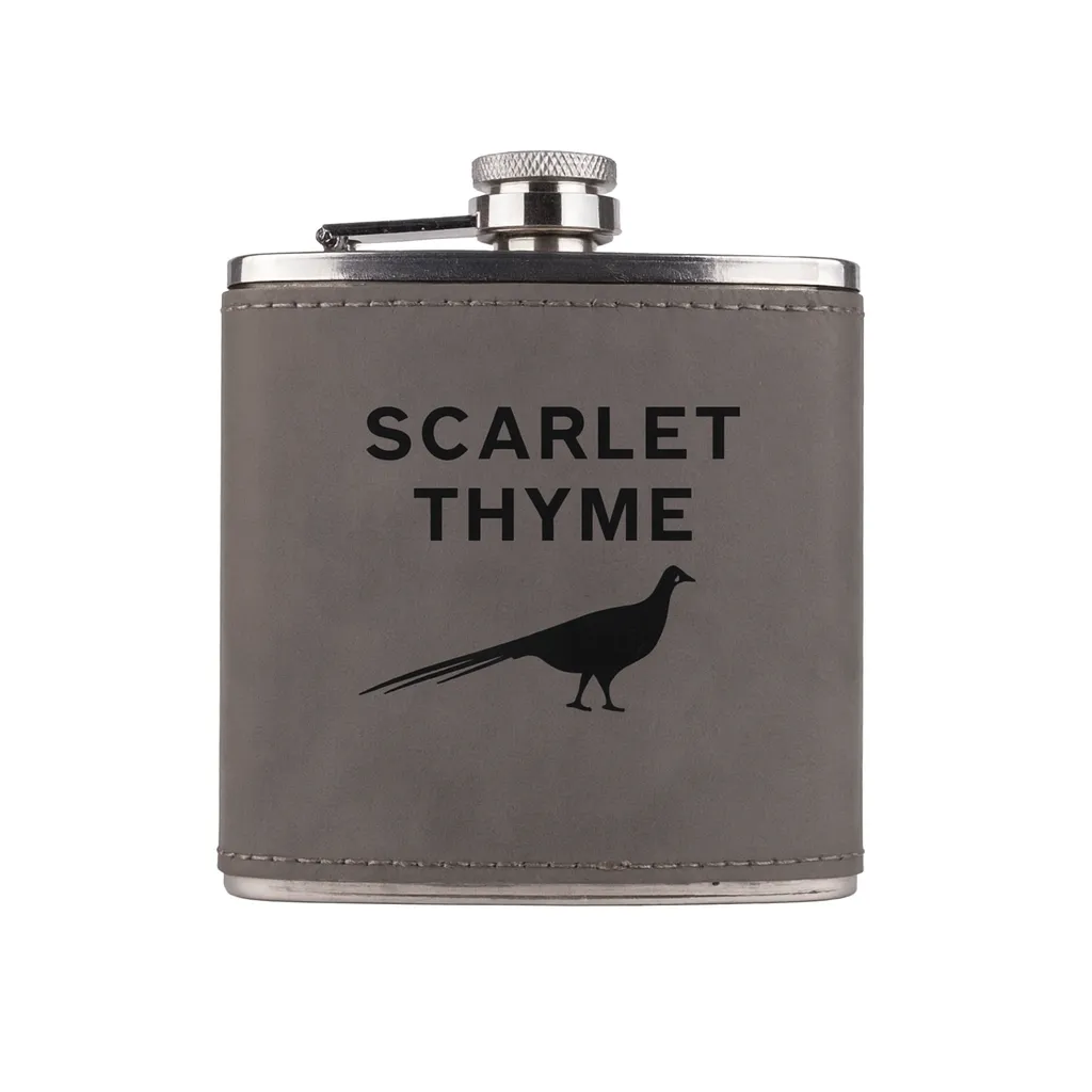 6 oz. Gray Ultrahyde Flask — custom engraved
