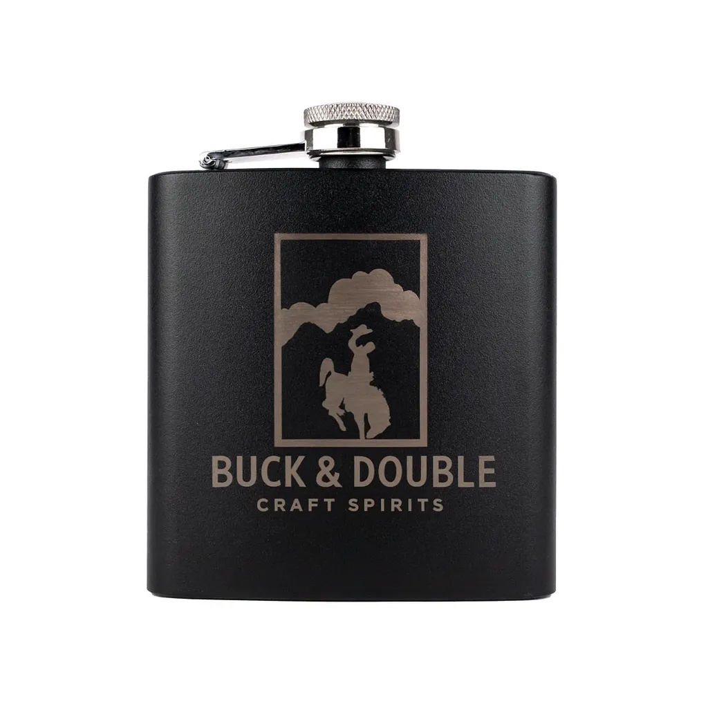 6 oz. Jet Black Flask — custom engraved