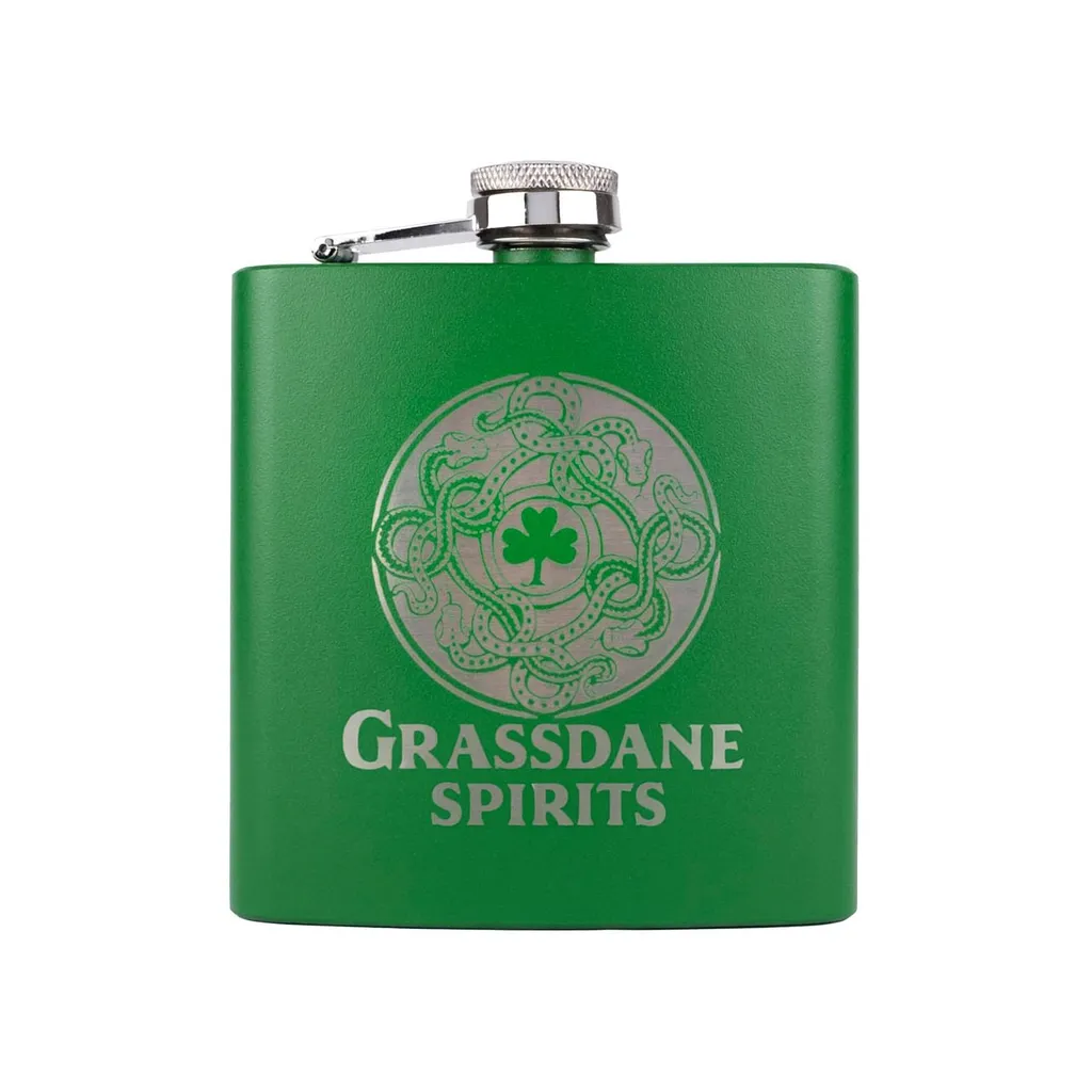 6 oz. Jungle Green Flask — custom engraved