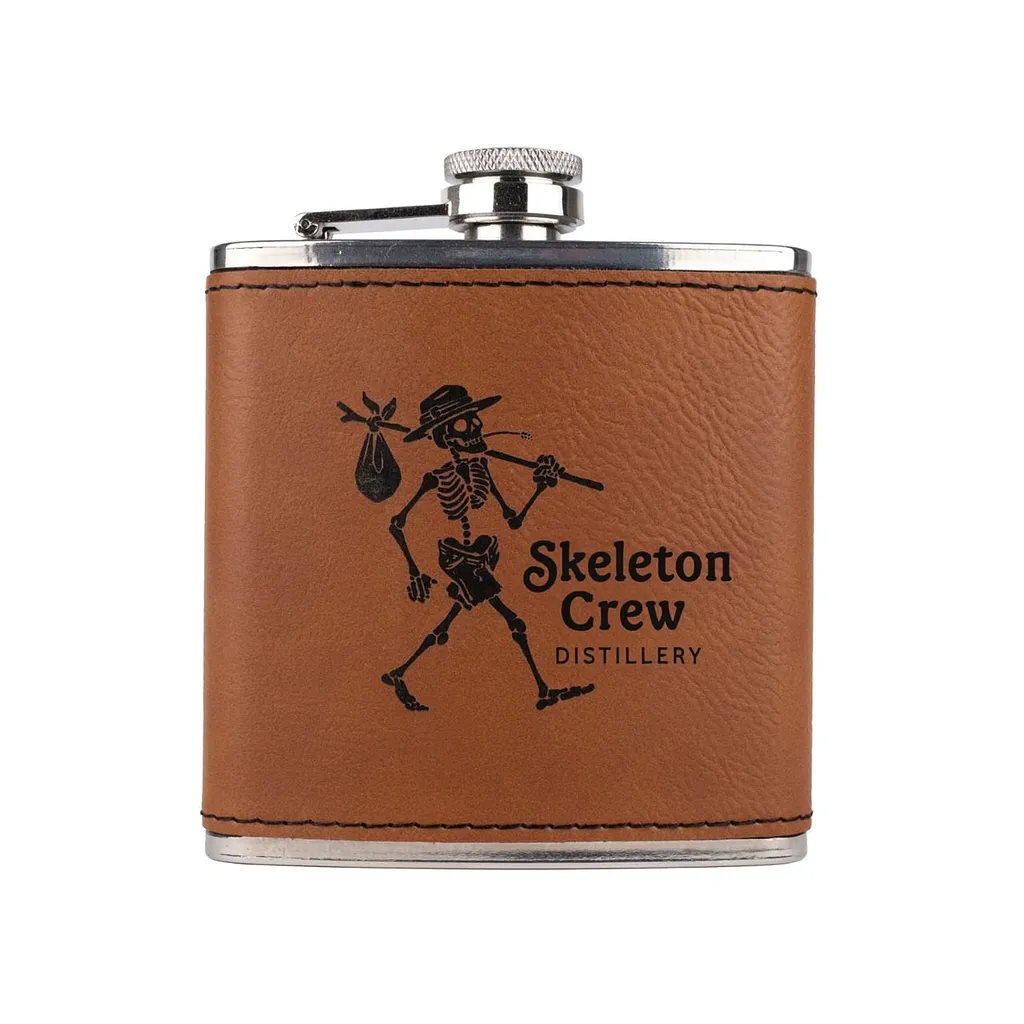 6 oz. Rawhide Ultrahyde Flask — custom engraved