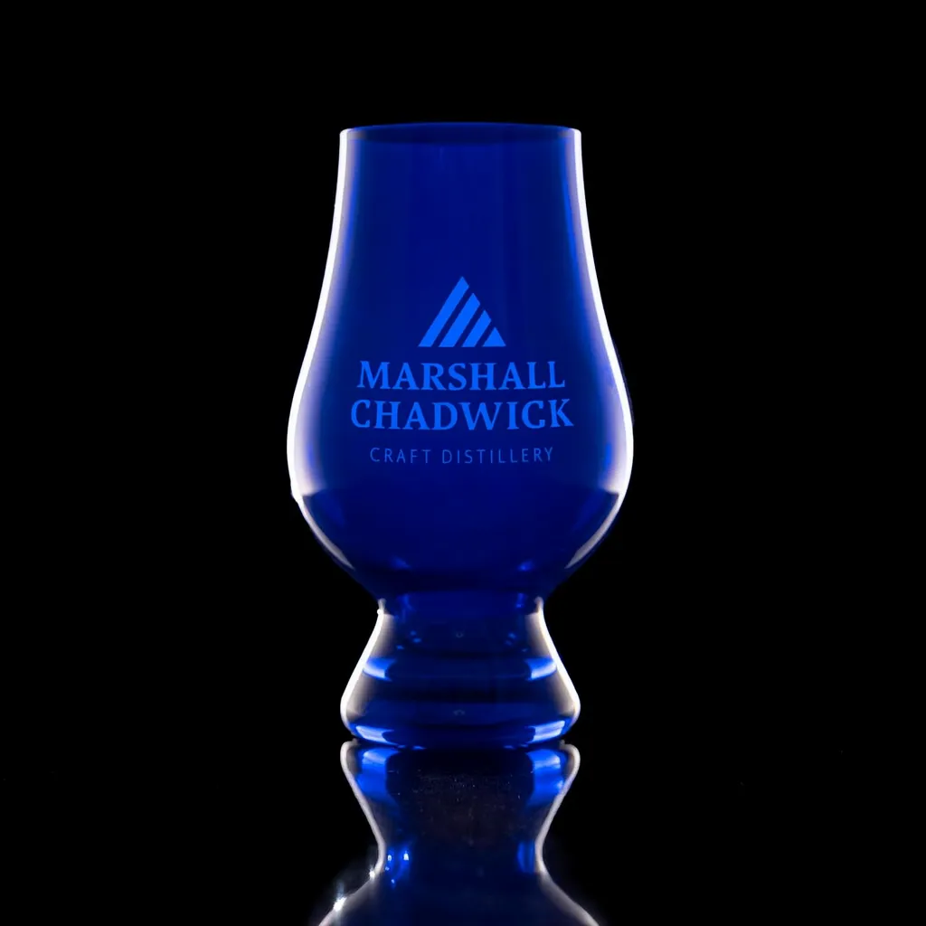 Blue Glencairn Glass — custom engraved