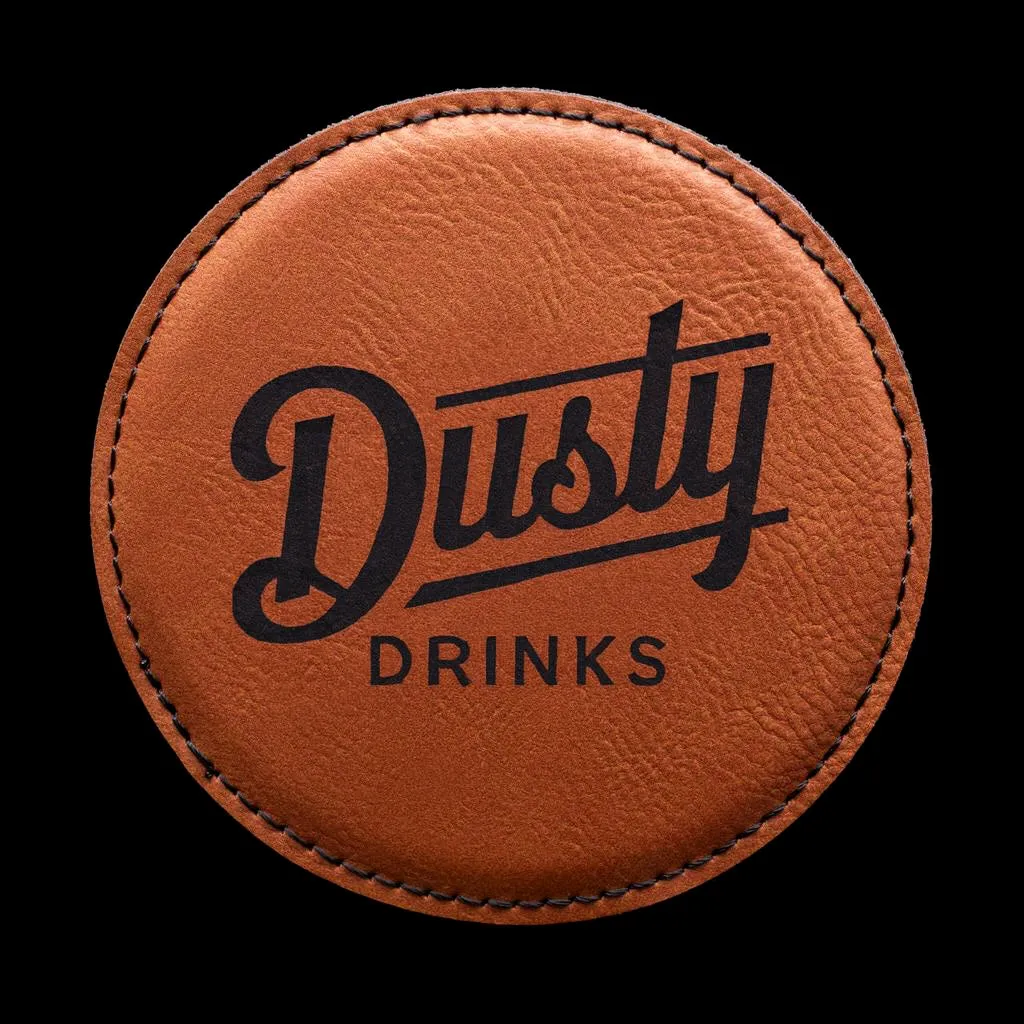 Cognac Round Coaster — custom engraved