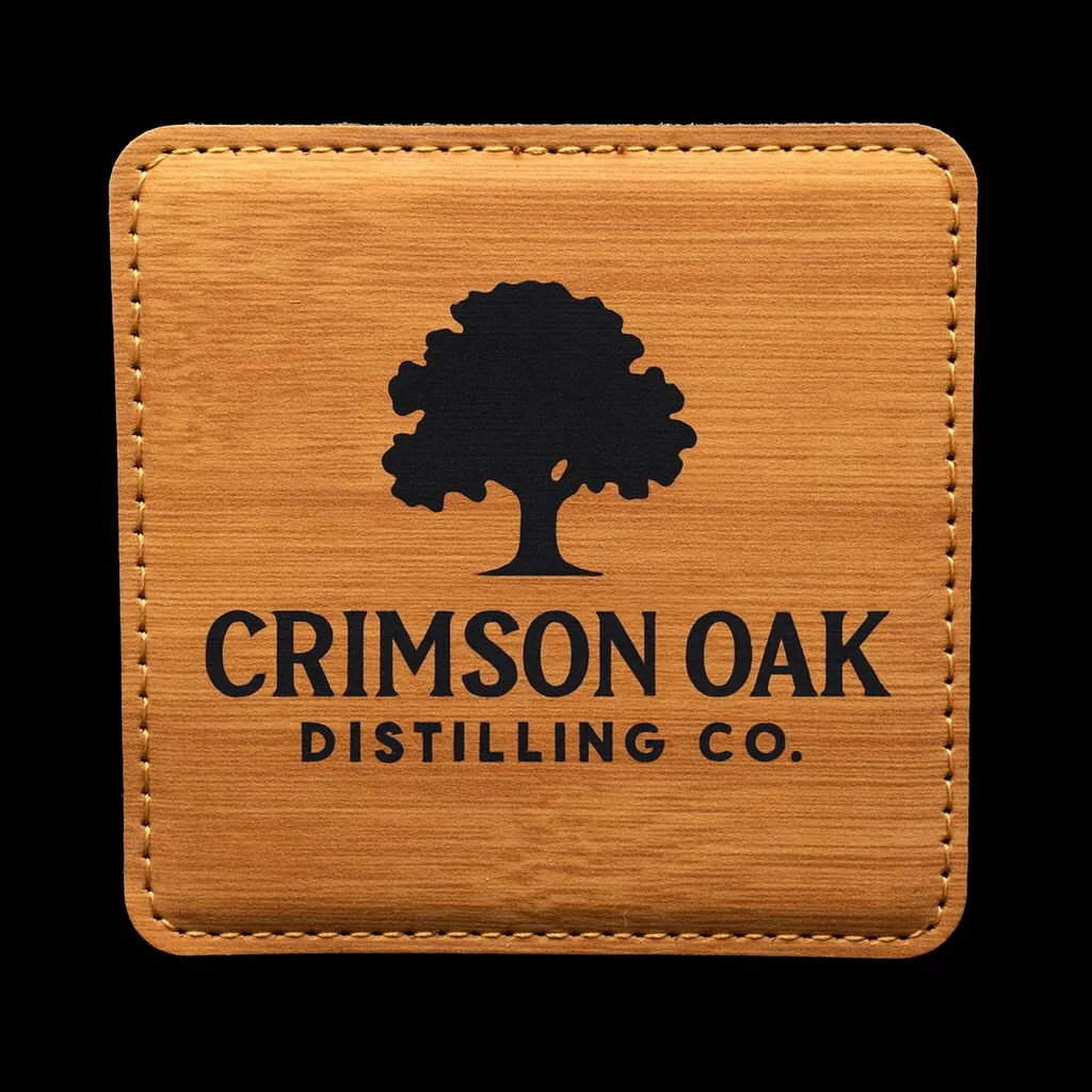 Golden Wheat Square Coaster — custom engraved