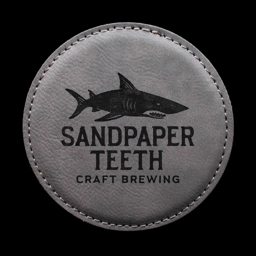 Gray Round Coaster — custom engraved