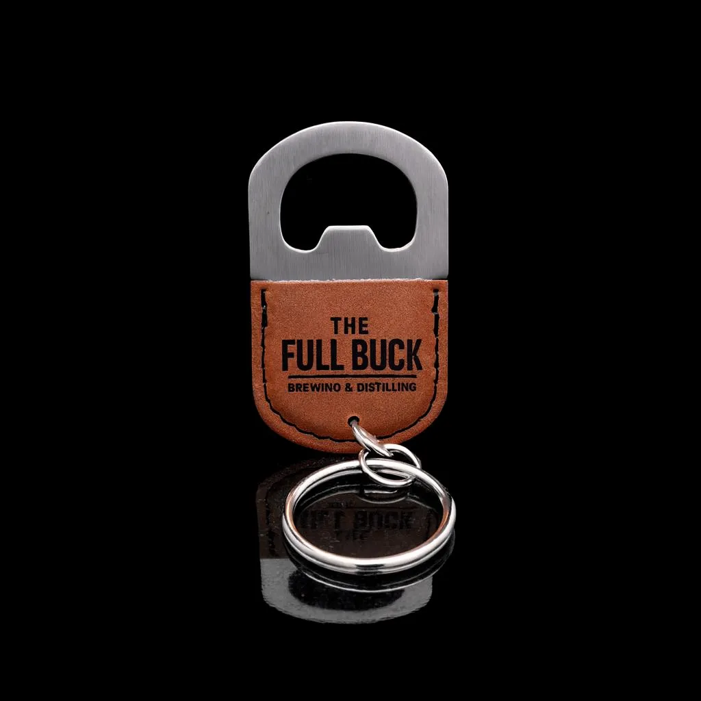 Oval Cognac Keychain Bottle Opener — custom engraved