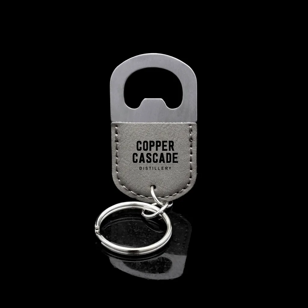 Oval Gray Keychain Bottle Opener — custom engraved