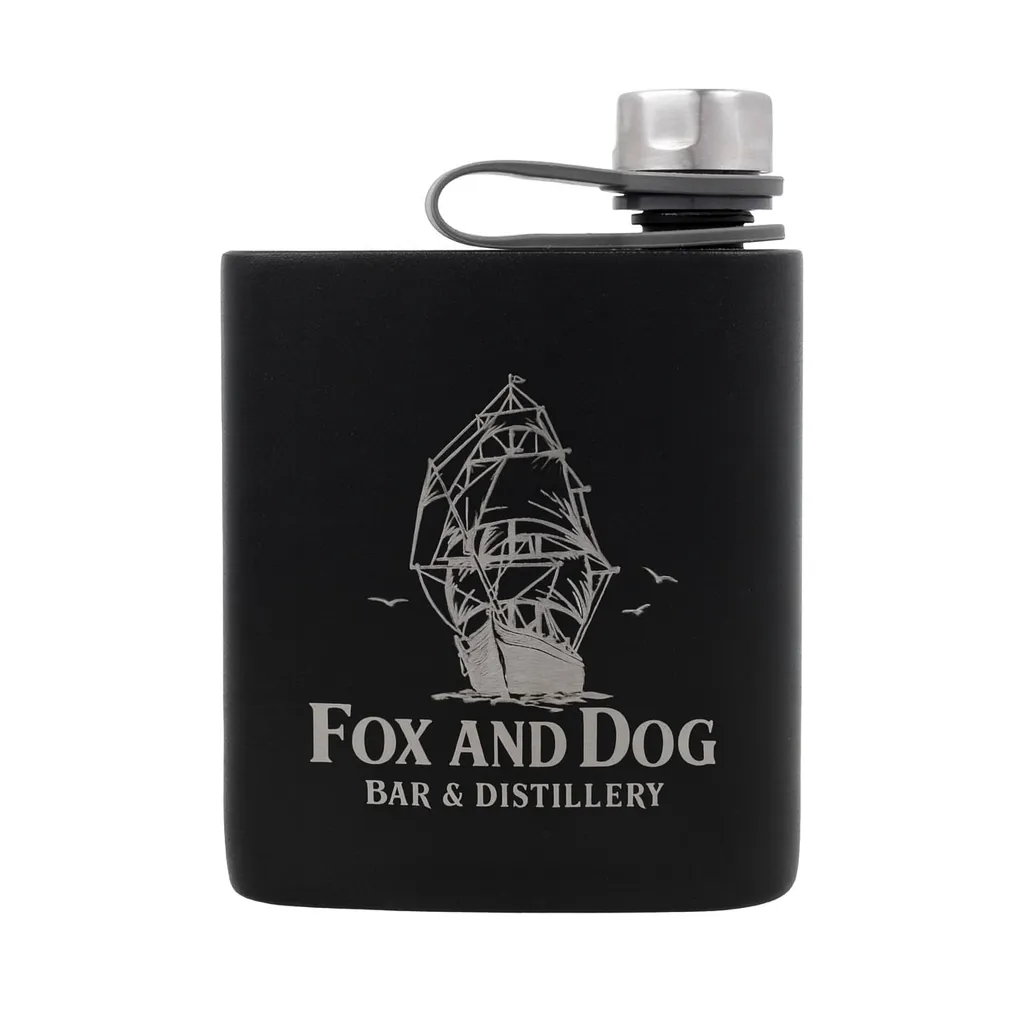 The Wingman Flask Black — custom engraved